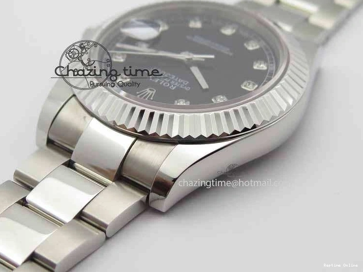 0218 DateJust II 41mm SS BP Maker Best Edition Black Dial Diam On SS Bracelet SA Lightweight 3728